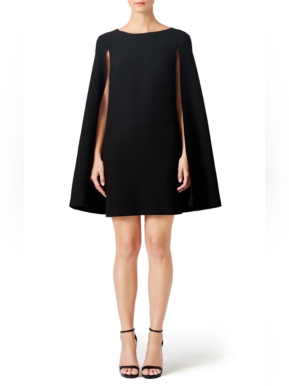 TRINA TURK Gizela Black Cape Sleeve Mini Dress